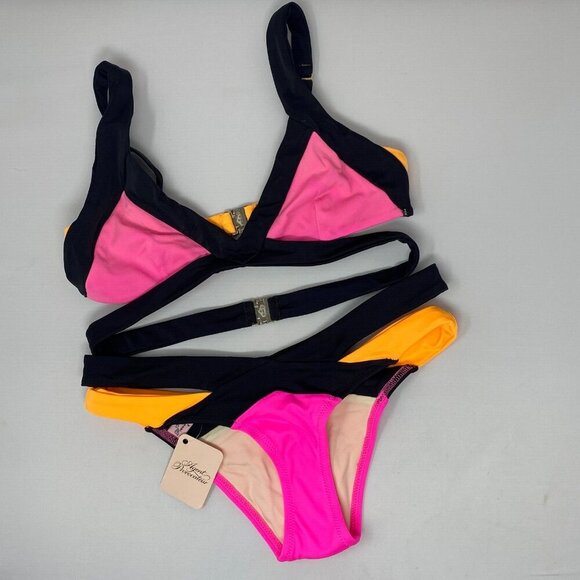Agent Provocateur Mazzy Bikini Bottoms ONLY – Size 2 – Pink/Orange/Black – NWT - Picture 11 of 16